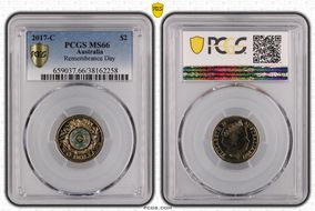 2017-C $2 Remembrance Day Colorized MS66