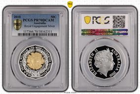 2010 50C Royal Engagement Ag Selective Gilt PR70DCAM