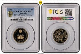 2016 $1 50 Yrs Decimal Currency PR70DCAM