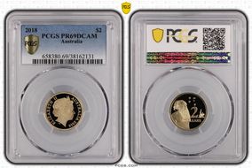 2018 $2 30th Anniversary Designed by Ian Rank-Broadley Effigy PR69DCAM