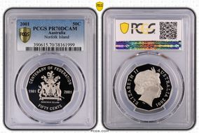 2001 50C Norfolk Island PR70DCAM