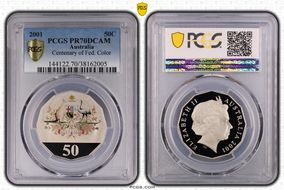 2001 50C Centenary of Federation Colorized PR70DCAM