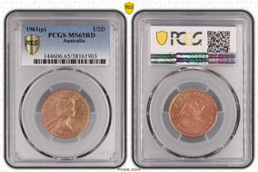 1961 Y. (p) 1/2D MS65RD