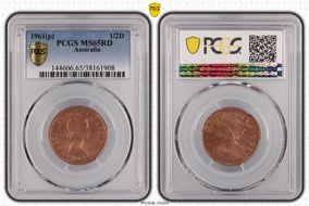 1961 Y. (p) 1/2D MS65RD