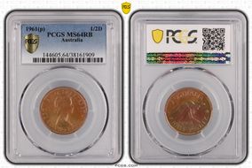 1961 Y. (p) 1/2D MS64RB