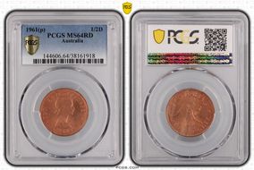 1961 Y. (p) 1/2D MS64RD