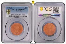 1963 Y. (p) 1/2D MS64RD