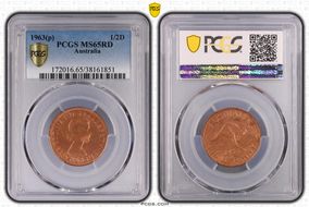 1963 Y. (p) 1/2D MS65RD