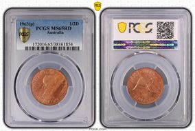 1963 Y. (p) 1/2D MS65RD