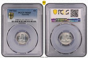 1957(m) 6D KM-58  Ag MS65