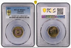 2013 $2 Coronation Colorized MS65+