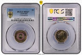 2013 $2 Coronation Colorized MS67