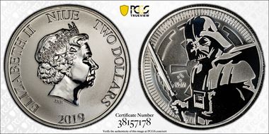 2019-NZM $2 Stars Wars - Darth Vader First Strike MS70