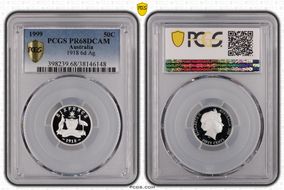 1999 50C 1918 6d Ag PR68DCAM