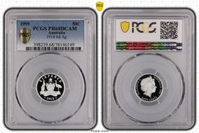 1999 50C 1918 6d Ag PR68DCAM