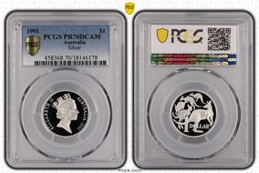 1991 $1 Silver PR70DCAM