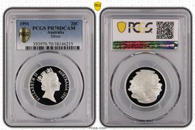 1991 20C Silver PR70DCAM