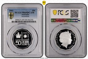 2002 50C 50th Anniv. Accession KM-645a Ag PR69DCAM