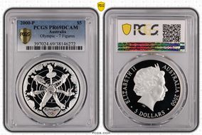 2000-P $5 Olympic - Reaching the World PR69DCAM