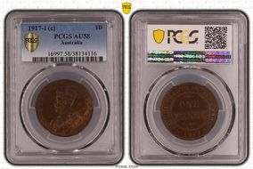 1917-I (c) 1D KM-23 AU58BN