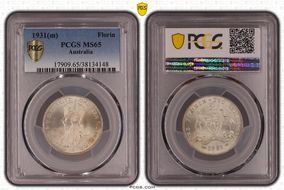 1931(m) Florin KM-27  Ag MS65