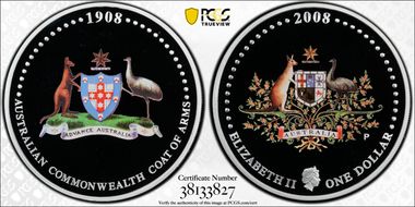 2008-P $1 Coat of Arms Colorized PR69DCAM