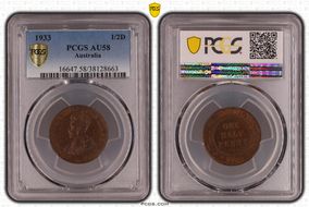 1933 1/2D AU58BN