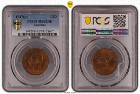 1947(p) 1/2D MS63RB