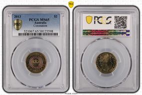 2013 $2 Coronation Colorized MS65