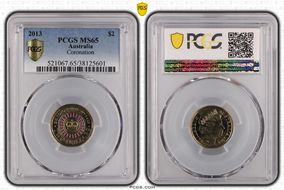 2013 $2 Coronation Colorized MS65