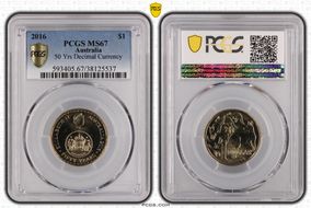 2016 $1 50 Yrs Decimal Currency MS67