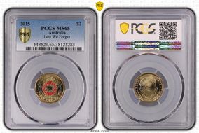 2015 $2 Lest We Forget Colorized MS65