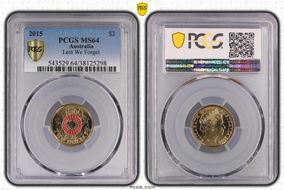 2015 $2 Lest We Forget Colorized MS64