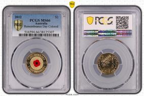2012 $2 Remembrance Day Colorized MS66