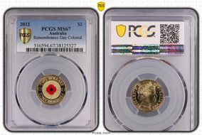 2012 $2 Remembrance Day Colorized MS67