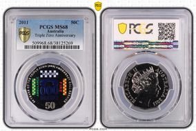 2011 50C Triple Zero Anniversary Colorized MS68