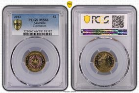 2013 $2 Coronation Colorized MS66