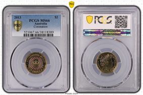 2013 $2 Coronation Colorized MS66