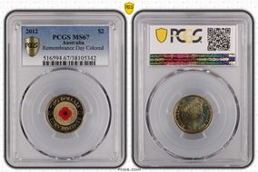 2012 $2 Remembrance Day Colorized MS67