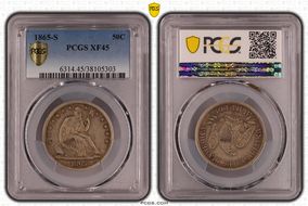 1865-S 50C XF45