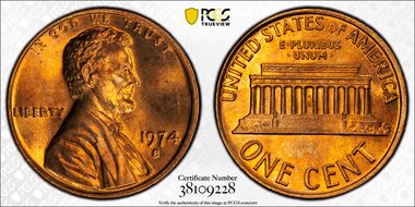 1974-S 1C MS66RD