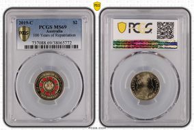 2019-C $2 100 Years of Repatriation Colorized MS69