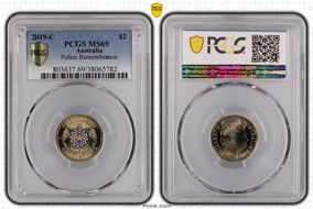 2019-C $2 Police Remembrance Colorized MS69