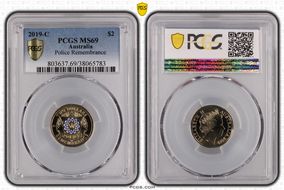 2019-C $2 Police Remembrance Colorized MS69
