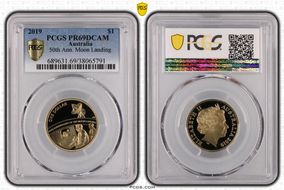 2019 $1 50th Ann. Moon Landing PR69DCAM