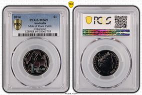 2014 $1 Mob of Roos CuNi  Colorized MS69
