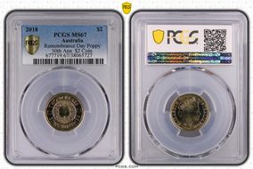 2018 $2 Remembrance Day Poppy 30th Ann. $2 Coin MS67