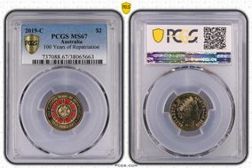 2019-C $2 100 Years of Repatriation Colorized MS67