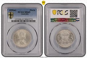 1959(m) Florin KM-60  Ag MS65