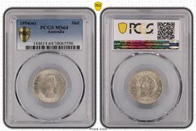 1954(m) Shil KM-53  Ag MS64